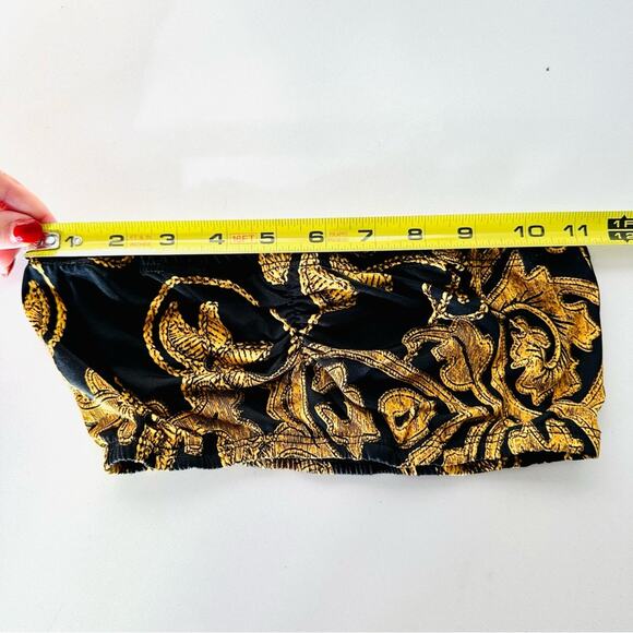 3 SEE YOU MONDAY Blue White Print Bandeau Strapless Tube Bralette Bra Crop Top S - Picture 8 of 9